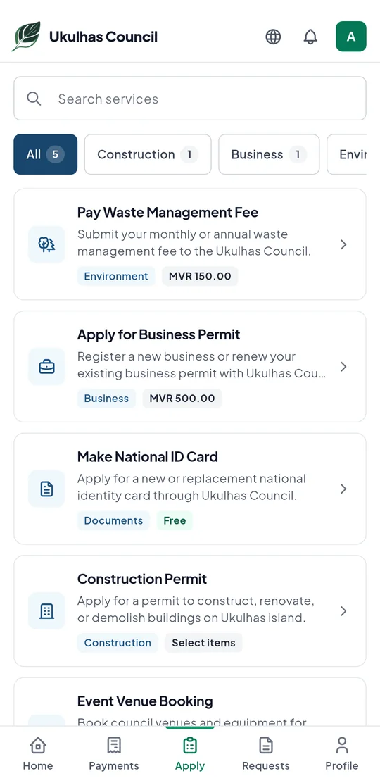 The My Ukulhas app: Every council service